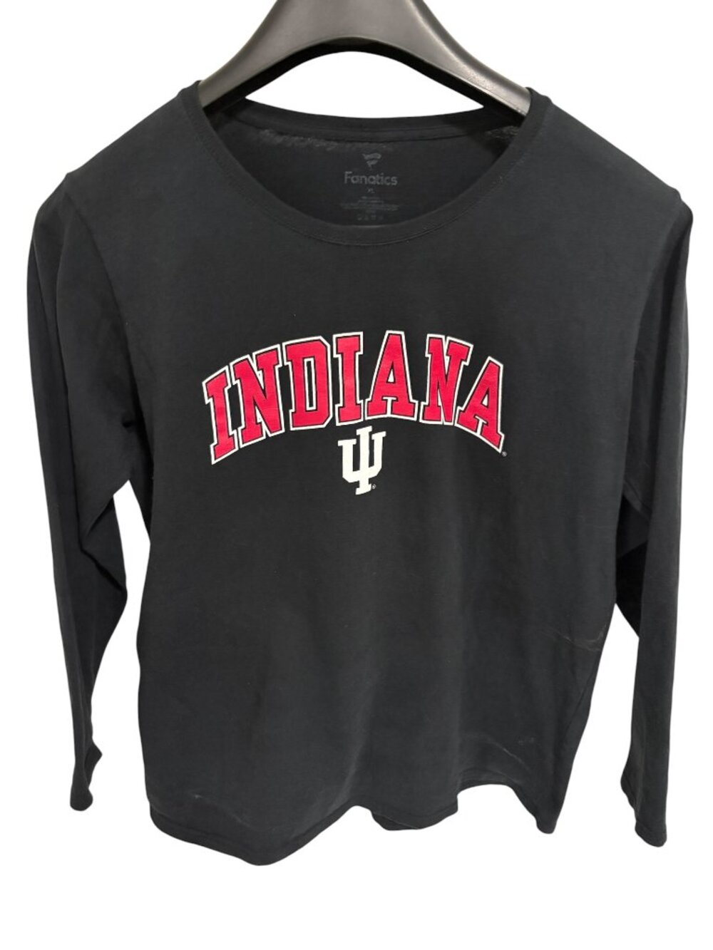 Indiana Hoosiers Long Sleeve Shirt Womens Size XL Black Logo Fanatics